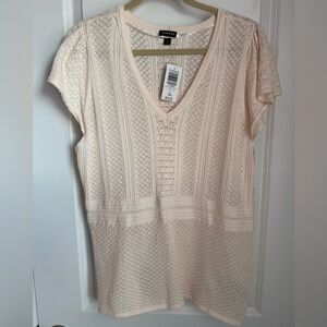 Torrid Ivory Lace V-Neck Blouse